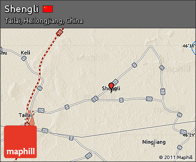Shaded Relief Map of Shengli
