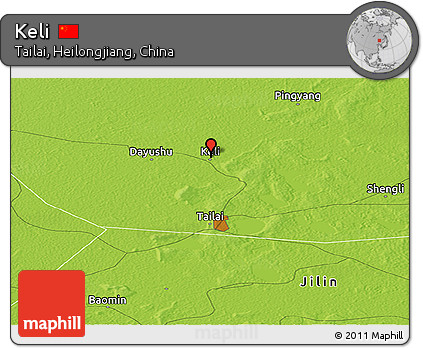 Physical Panoramic Map of Keli
