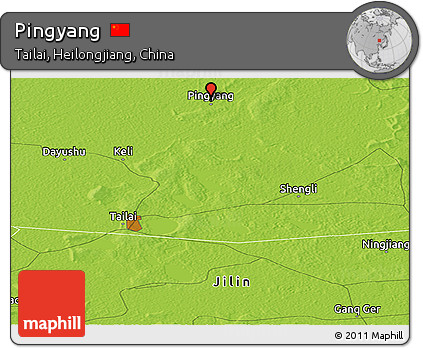 Physical Panoramic Map of Pingyang