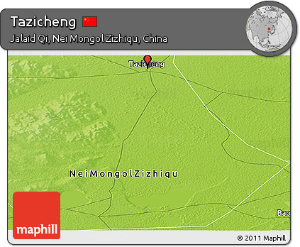 Physical Panoramic Map of Tazicheng