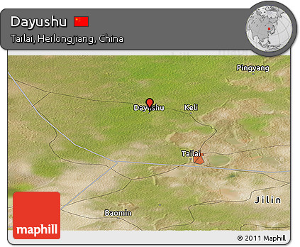 Satellite Panoramic Map of Dayushu