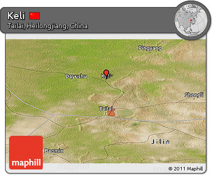 Satellite Panoramic Map of Keli