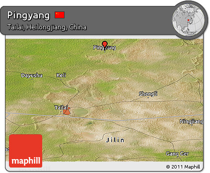 Satellite Panoramic Map of Pingyang