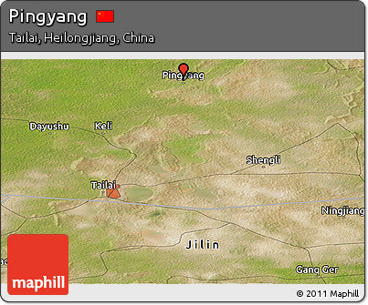 Satellite Panoramic Map of Pingyang