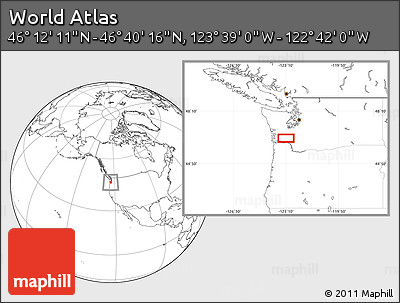 Blank Location Map of the Area around 46° 26' 14" N, 123° 10' 30" W