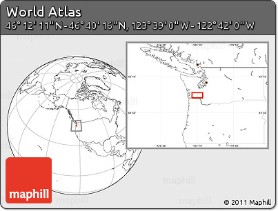 Blank Location Map of the Area around 46° 26' 14" N, 123° 10' 30" W