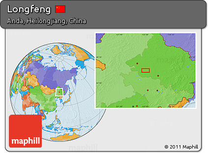 Political Location Map of Longfeng