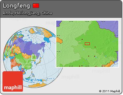 Political Location Map of Longfeng