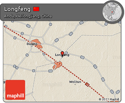 Shaded Relief Map of Longfeng