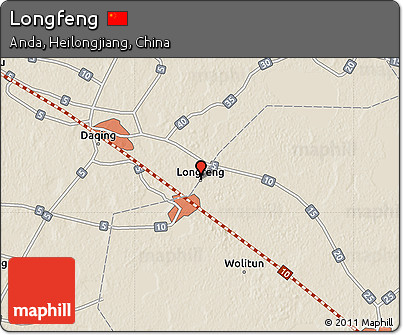 Shaded Relief Map of Longfeng