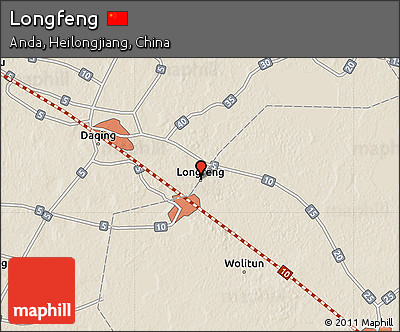 Shaded Relief Map of Longfeng