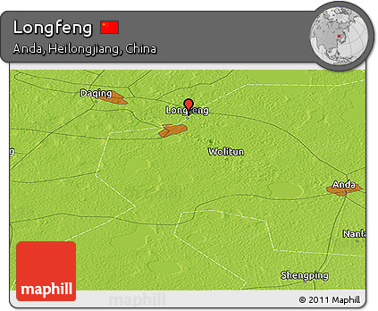 Physical Panoramic Map of Longfeng