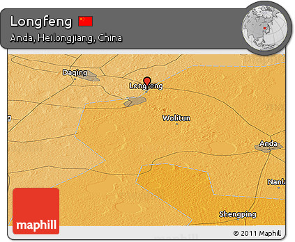 Political Panoramic Map of Longfeng