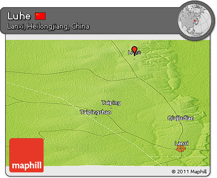 Physical Panoramic Map of Luhe