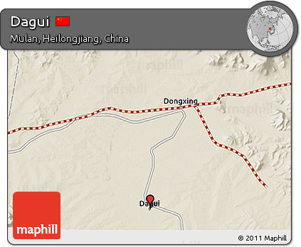 Shaded Relief 3D Map of Dagui