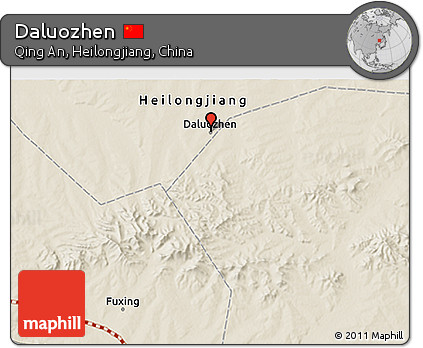 Shaded Relief 3D Map of Daluozhen