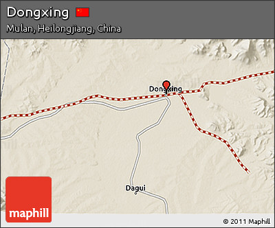 Shaded Relief 3D Map of Dongxing