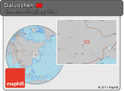Gray Location Map of Daluozhen