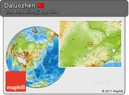 Physical Location Map of Daluozhen