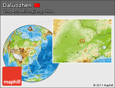 Physical Location Map of Daluozhen