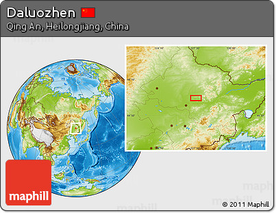 Physical Location Map of Daluozhen