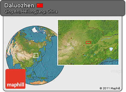 Satellite Location Map of Daluozhen