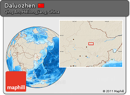 Shaded Relief Location Map of Daluozhen