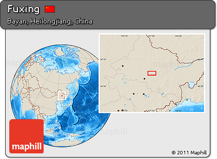 Shaded Relief Location Map of Fuxing