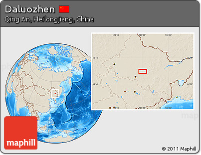 Shaded Relief Location Map of Daluozhen