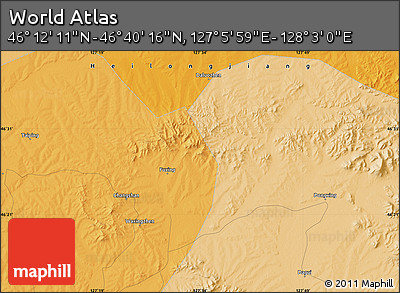 Political Map of the Area around 46° 26' 14" N, 127° 34' 30" E