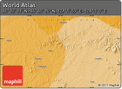 Political Map of the Area around 46° 26' 14" N, 127° 34' 30" E