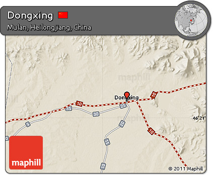 Shaded Relief Map of Dongxing