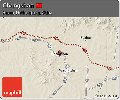 Shaded Relief Map of Changshan