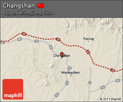 Shaded Relief Map of Changshan