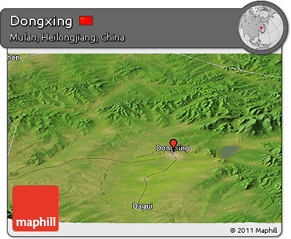 Satellite Panoramic Map of Dongxing