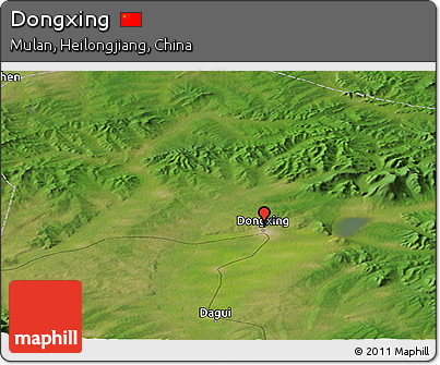 Satellite Panoramic Map of Dongxing