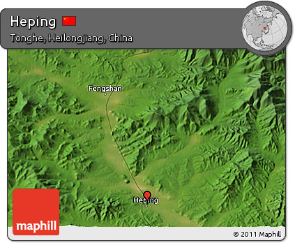 Satellite 3D Map of Heping
