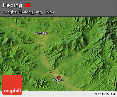 Satellite 3D Map of Heping