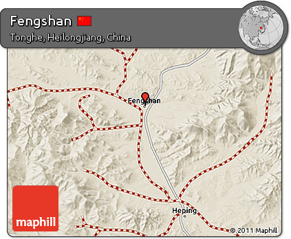 Shaded Relief 3D Map of Fengshan