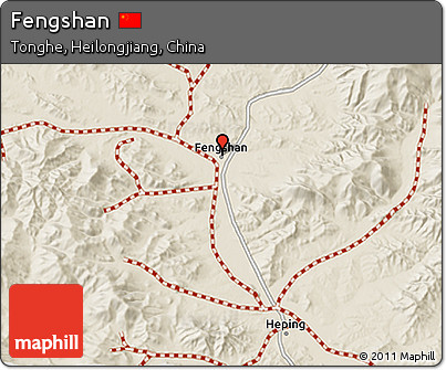Shaded Relief 3D Map of Fengshan