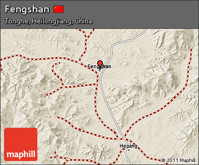 Shaded Relief 3D Map of Fengshan