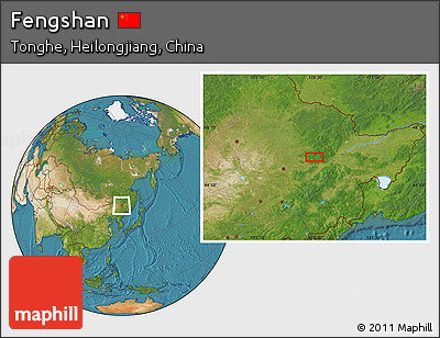 Satellite Location Map of Fengshan