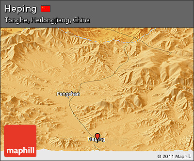 Political Panoramic Map of Heping