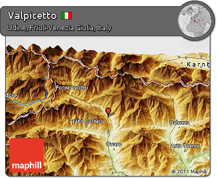 Physical 3D Map of Valpicetto