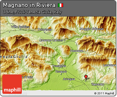 Physical 3D Map of Magnano In Riviera