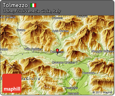 Physical 3D Map of Tolmezzo
