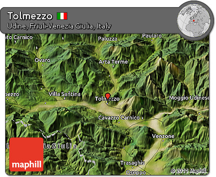 Satellite 3D Map of Tolmezzo