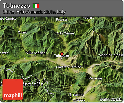 Satellite 3D Map of Tolmezzo