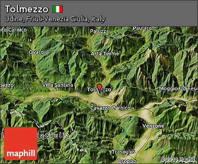 Satellite 3D Map of Tolmezzo
