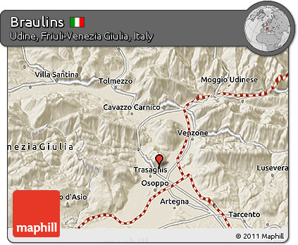 Shaded Relief 3D Map of Braulins